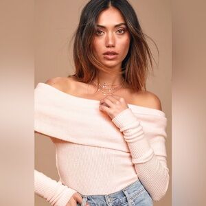 Free People Snowbunny Off the Shoulder Ribbed Tee